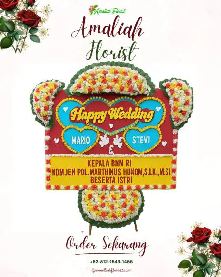 Papan Bunga Pernikahan Permata